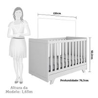 Berço Americano Retrô 2 Em 1 Branco Brilho - Móveis Peroba - 5