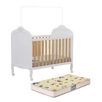 Berço Americano Elô 3 Em 1 Branco Brilho/amêndoa Com Colchão Supreme - Móveis Peroba - 1