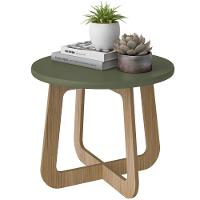 Mesa Centro Redonda 65cm Para Sala Mdf Rexxar Menta/carvalho A09 - Mpozenato - 2