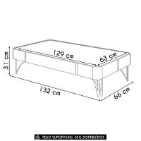 Mesa De Centro Para Sala Pés De Aço Cadenza Off/champanhe - Mpozenato