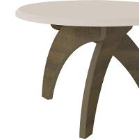 Mesa Centro Redonda 70cm Para Sala Mdf Leeroy Off/pinho A09 - Mpozenato - 5