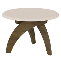 Mesa Centro Redonda 70cm Para Sala Mdf Leeroy Off/pinho A09 - Mpozenato - 6