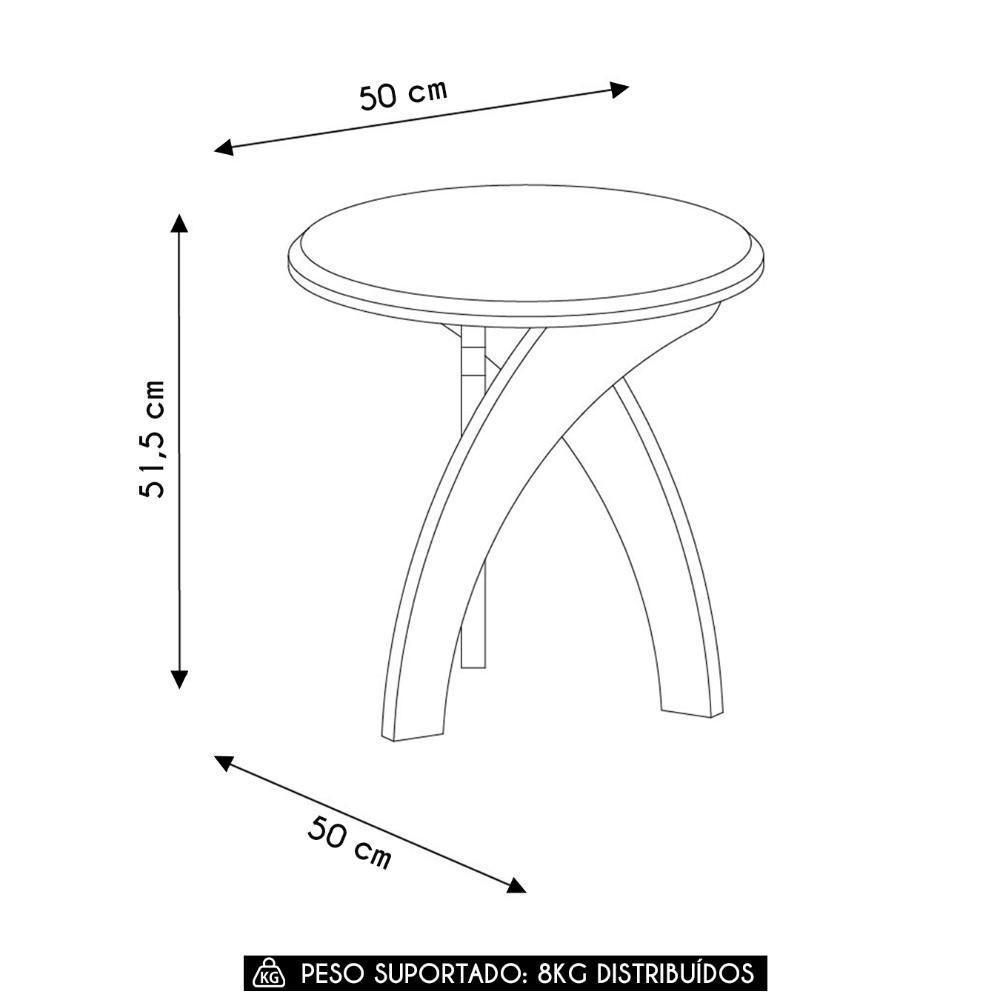 Mesa De Canto Lateral 50cm Para Sala Leeroy Off/pinho A09 - Mpozenato - 4