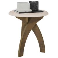 Mesa De Canto Lateral 50cm Para Sala Leeroy Off/pinho A09 - Mpozenato - 2