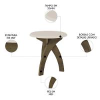 Mesa De Canto Lateral 50cm Para Sala Leeroy Off/pinho A09 - Mpozenato - 3