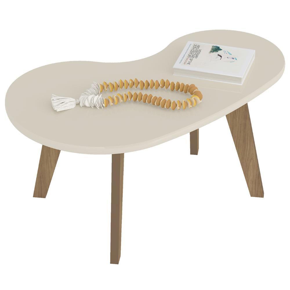 Mesa De Centro Orgânica 90cm Para Sala Cassia Off White A09 - Mpozenato - 2