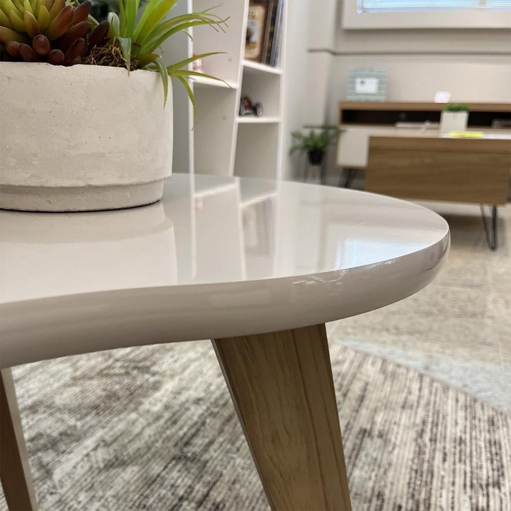 Mesa De Centro Orgânica 90cm Para Sala Cassia Off White A09 - Mpozenato - 6