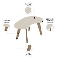 Mesa De Centro Orgânica 90cm Para Sala Cassia Off White A09 - Mpozenato - 3