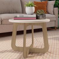 Mesa Centro Redonda 65cm Para Sala Mdf Rexxar Off/carvalho A09 - Mpozenato - 1