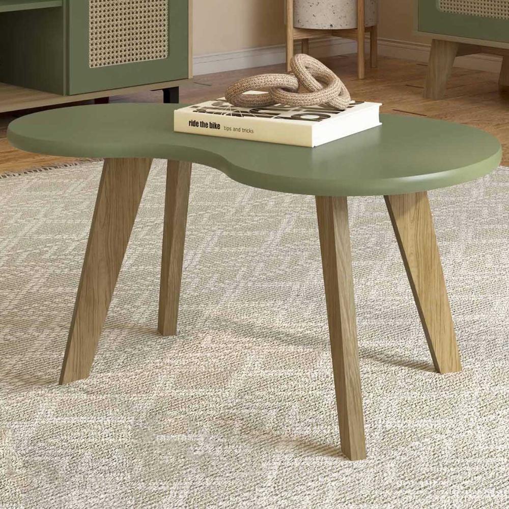 Mesa De Centro Orgânica 90cm Para Sala Cassia Menta A09 - Mpozenato - 1