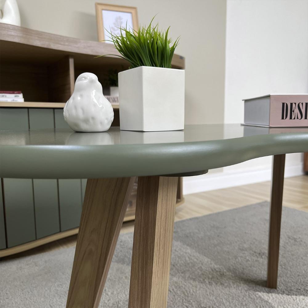 Mesa De Centro Orgânica 90cm Para Sala Cassia Menta A09 - Mpozenato - 6