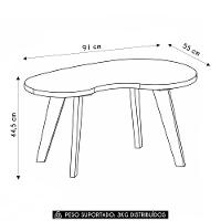 Mesa De Centro Orgânica 90cm Para Sala Cassia Menta A09 - Mpozenato