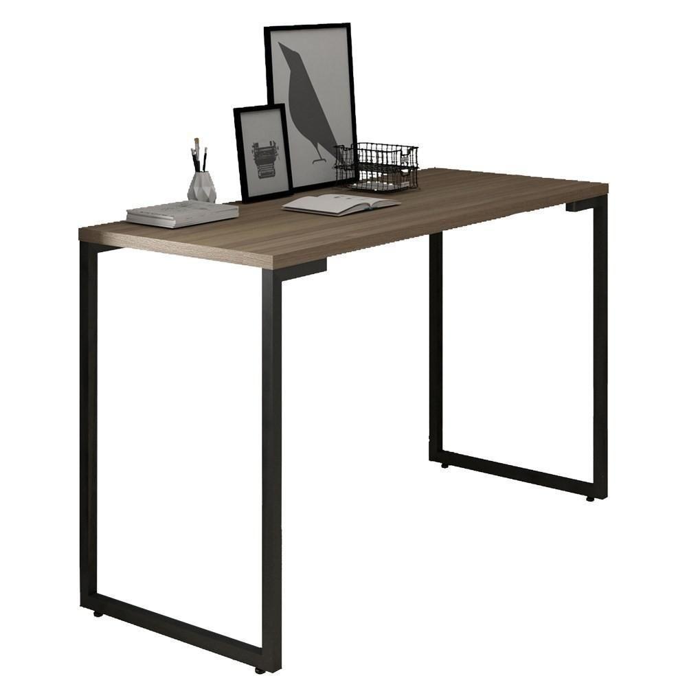 Mesa Escritório 120cm Estilo Industrial New Port Z34 Castanho - Mpozenato - 1
