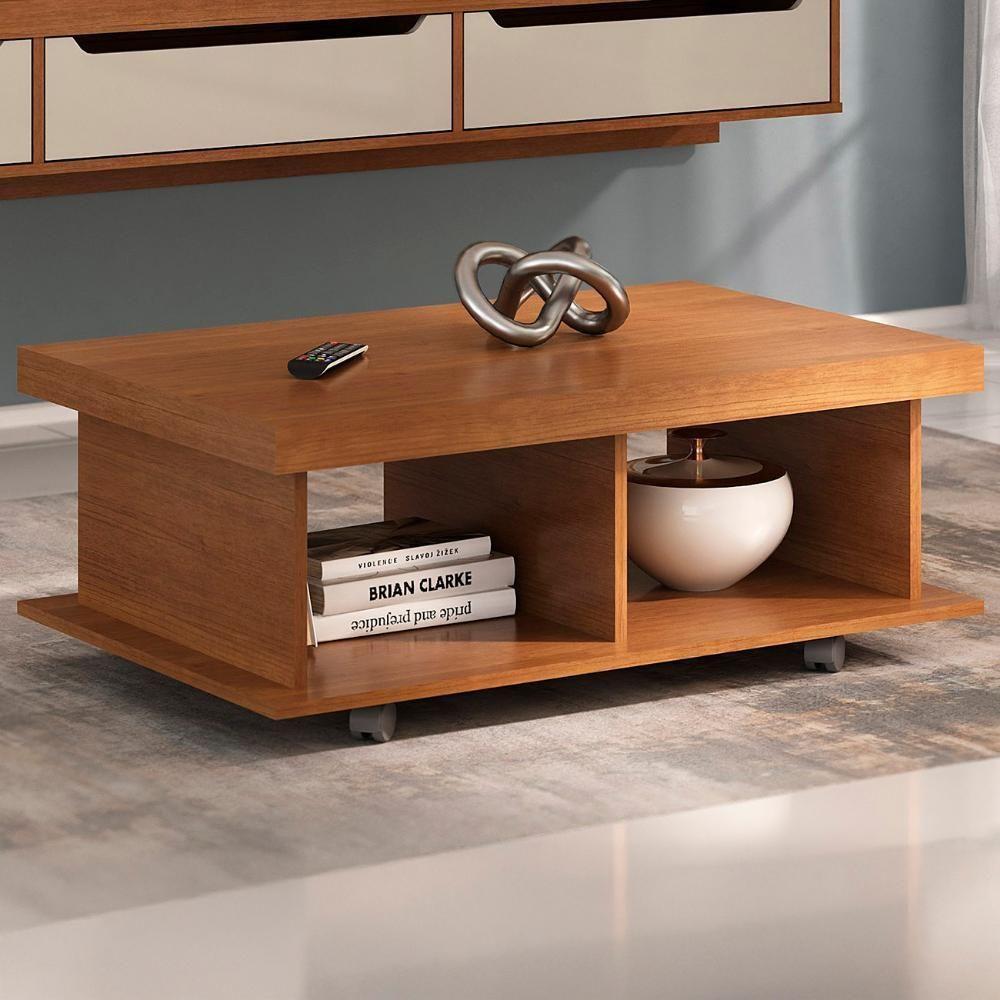 Mesa De Centro 90cm Para Sala Tamburato 50mm Kael Cinamomo A09 - Mpozenato - 1