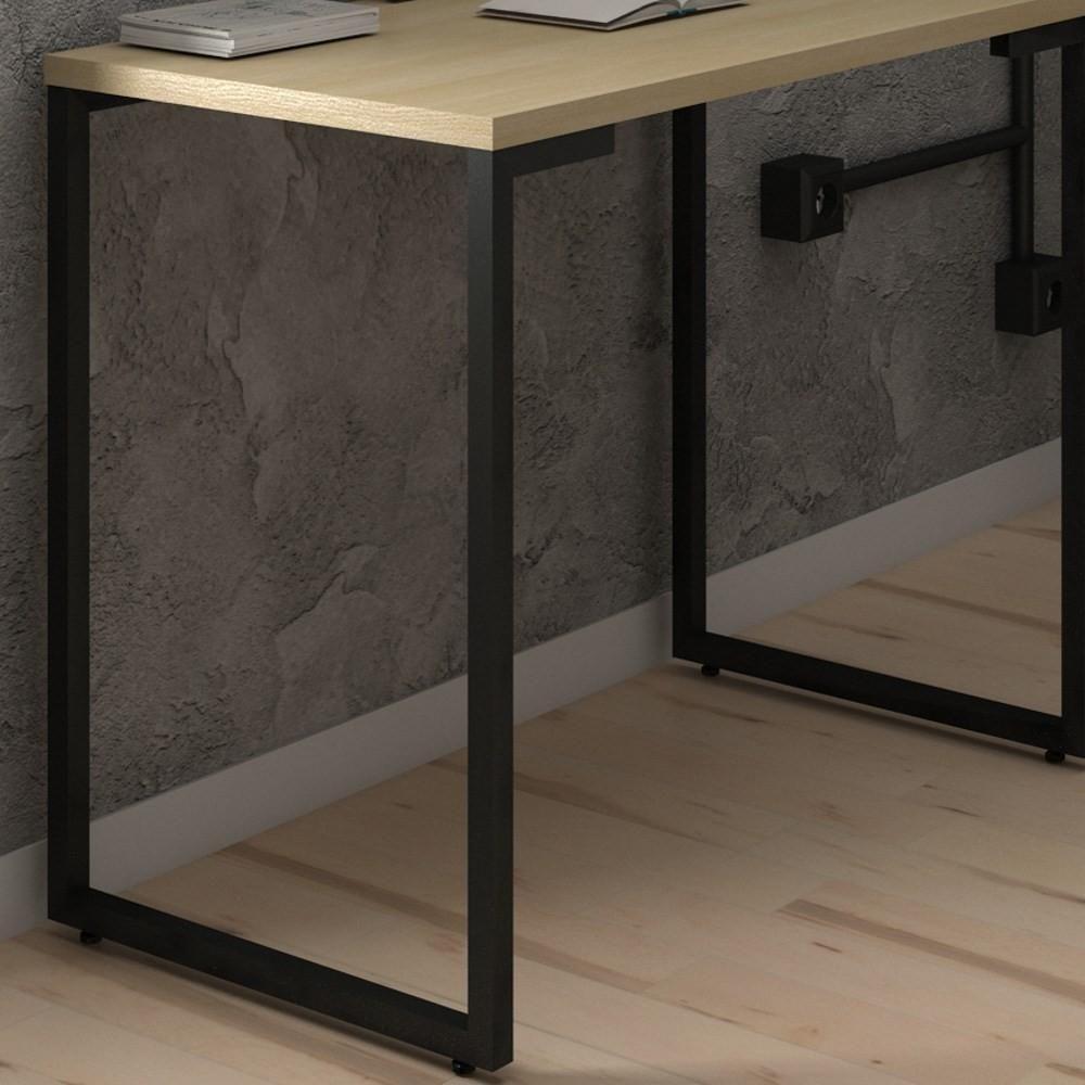 Mesa Escritório 90cm Estilo Industrial New Port F02 Nature - Mpozenato - 4