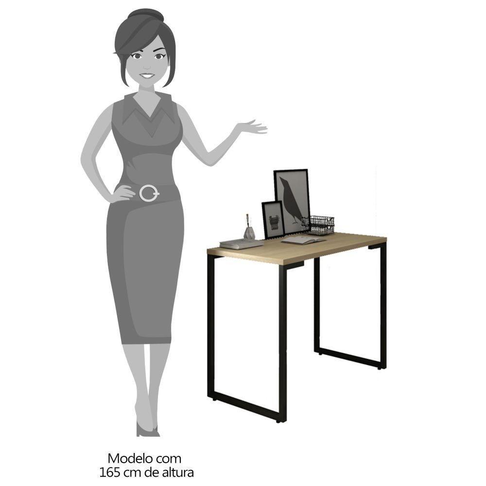 Mesa Escritório 90cm Estilo Industrial New Port F02 Nature - Mpozenato - 5