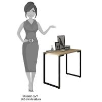 Mesa Escritório 90cm Estilo Industrial New Port F02 Nature - Mpozenato - 5
