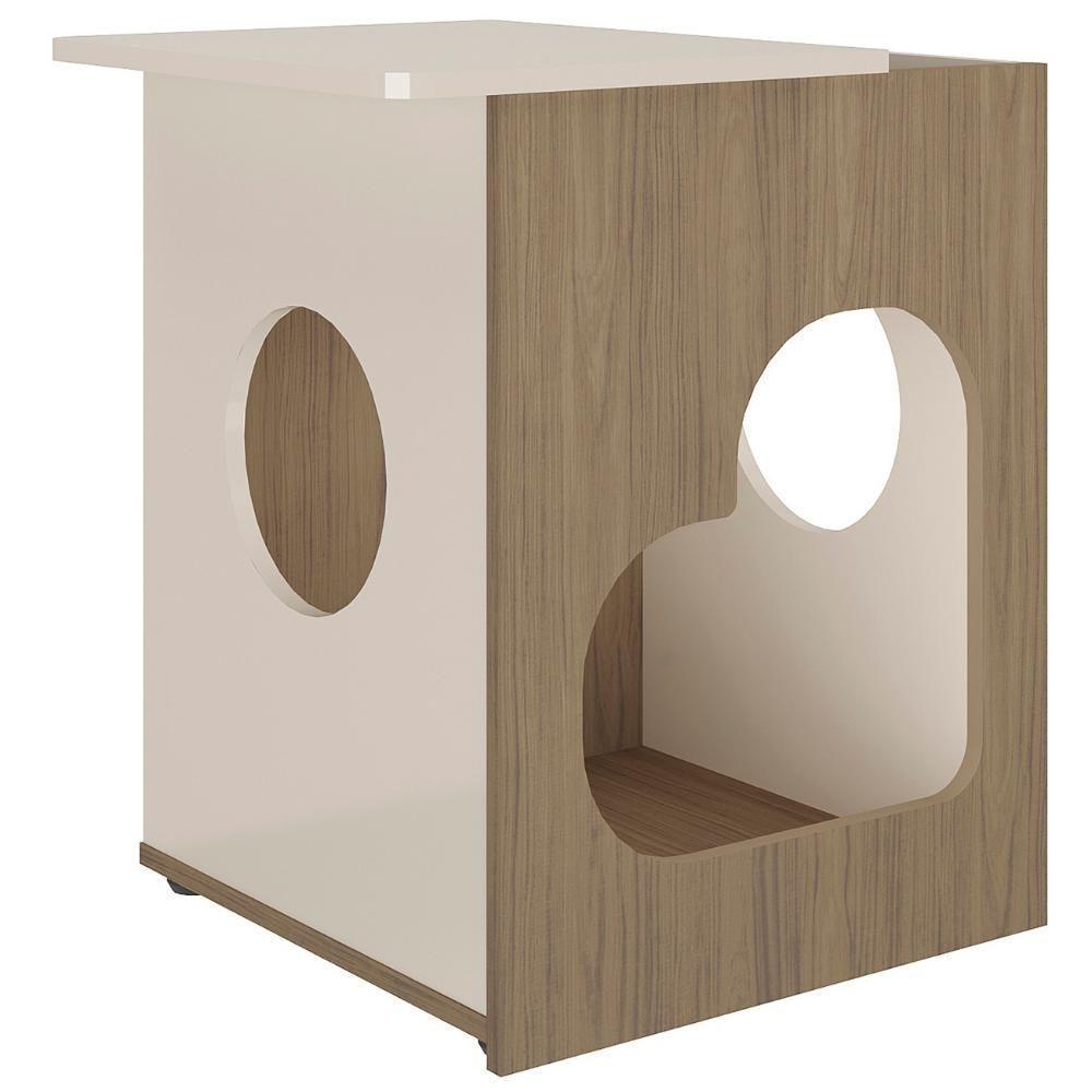 Mesa De Canto Lateral 52cm Para Pet Bob Carvalho/off White A09 - Mpozenato - 5