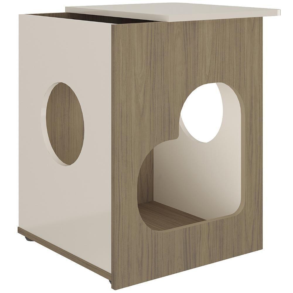 Mesa De Canto Lateral 52cm Para Pet Bob Carvalho/off White A09 - Mpozenato - 6