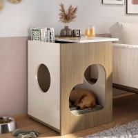 Mesa De Canto Lateral 52cm Para Pet Bob Carvalho/off White A09 - Mpozenato - 1