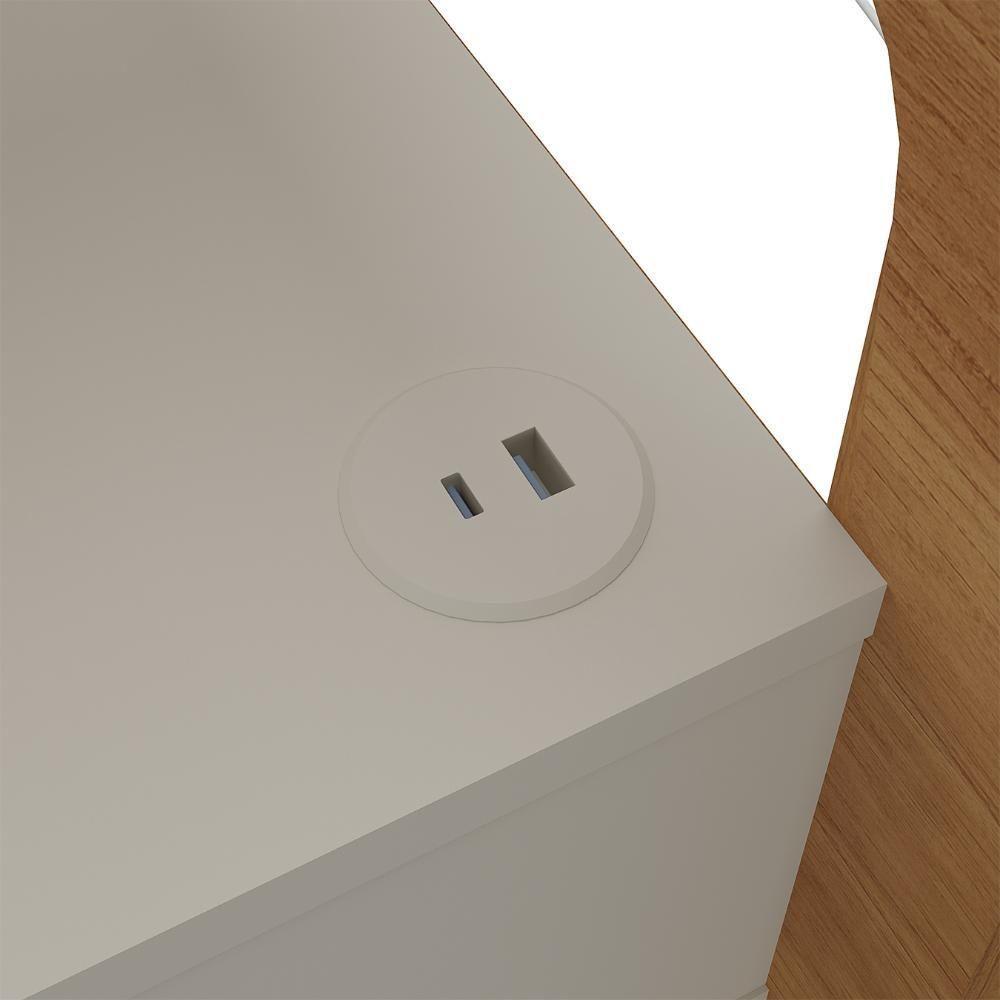 Mesa De Canto Lateral 55cm Para Quarto Nora Off/pinho A09 - Mpozenato - 8