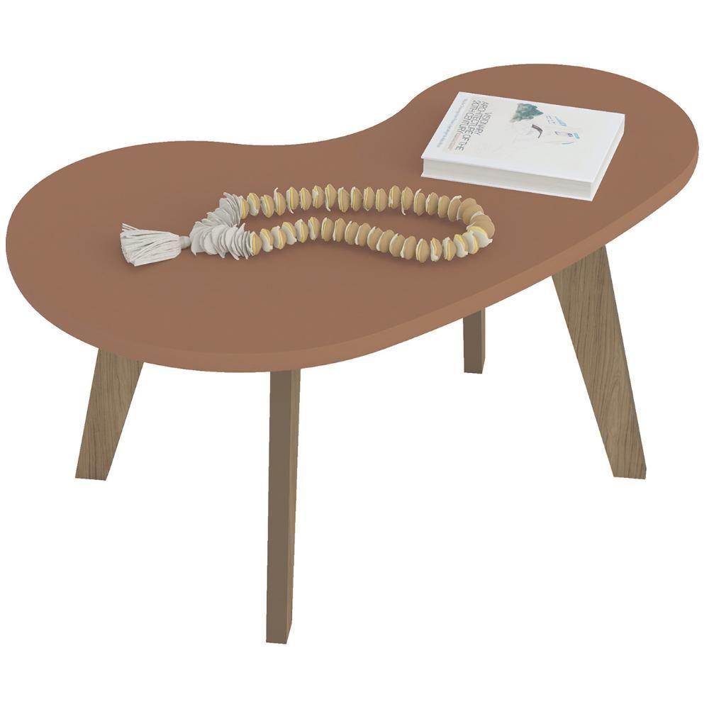 Mesa De Centro Orgânica 90cm Para Sala Cassia Terracota A09 - Mpozenato - 2