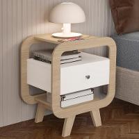 Mesa De Canto Lateral 55cm Para Quarto Nora Naturale/branco A09 - Mpozenato - 1