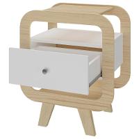 Mesa De Canto Lateral 55cm Para Quarto Nora Naturale/branco A09 - Mpozenato - 5