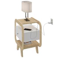 Mesa De Canto Lateral 55cm Para Quarto Nora Naturale/branco A09 - Mpozenato - 6