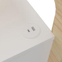 Mesa De Canto Lateral 55cm Para Quarto Nora Naturale/branco A09 - Mpozenato - 8