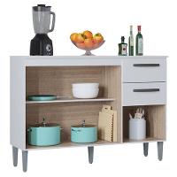 Balcão 507 3 Portas E 2 Gavetas Com Tampo Branco - Poquema - 3