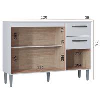 Balcão 507 3 Portas E 2 Gavetas Com Tampo Branco - Poquema - 5