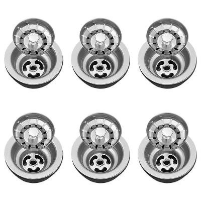 Válvula Para Pia Kit 6 Aço Inox 3.1/2 G01 Cromado - Mpozenato