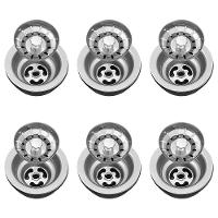 Válvula Para Pia Kit 6 Aço Inox 3.1/2 G01 Cromado - Mpozenato - 1