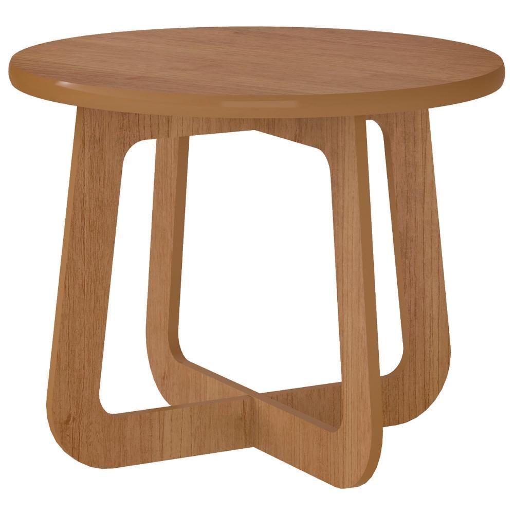 Mesa Centro Redonda 65cm Para Sala Mdf Rexxar Cinamomo A09 - Mpozenato - 6