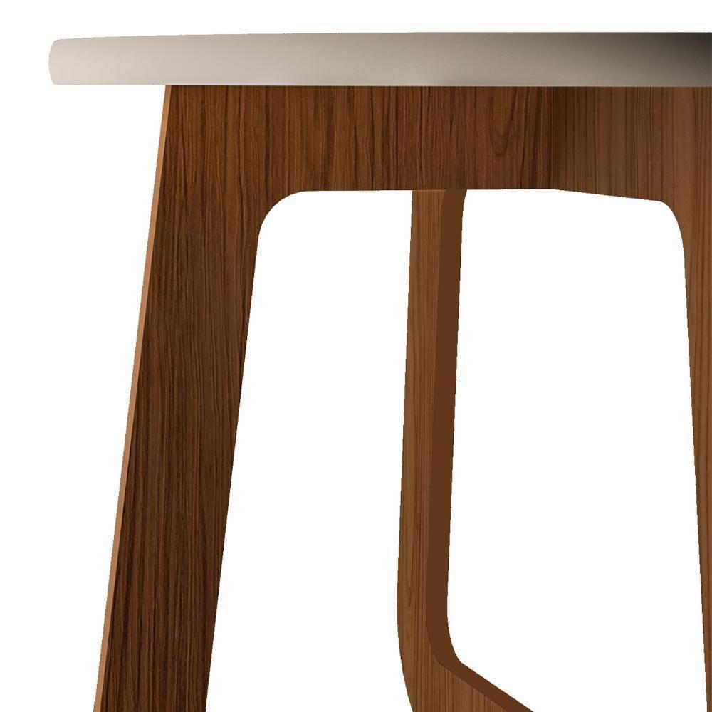 Mesa Centro Redonda 65cm Para Sala Mdf Rexxar Cedro/off A09 - Mpozenato - 5