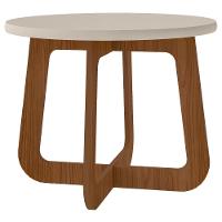 Mesa Centro Redonda 65cm Para Sala Mdf Rexxar Cedro/off A09 - Mpozenato - 6