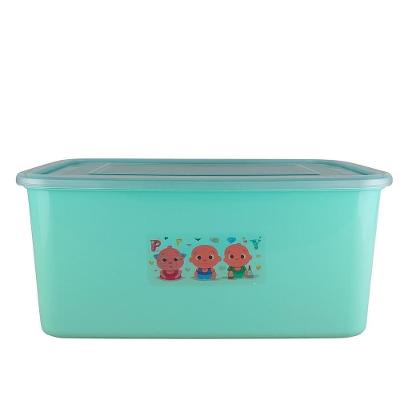 Caixa Organizadora Quarto Do Bebe Multiuso Porta Fraldas Brinquedos Roupas 30 Litros Tampa E Trava - Verde