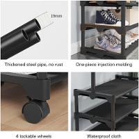 Arara Com Sapateira Integrada Organização Completa Para Roupas Toalhas E Calçados Preta - 5