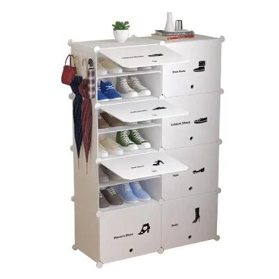 Armário Organizador Modular Com 8 Módulos Sapateira Porta-trecos E Guarda-roupa - Branco
