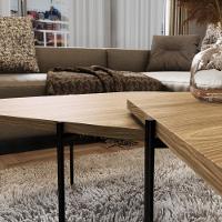 Kit 2 Mesa De Centro Para Salas 65cm Palheta - Natural - 5