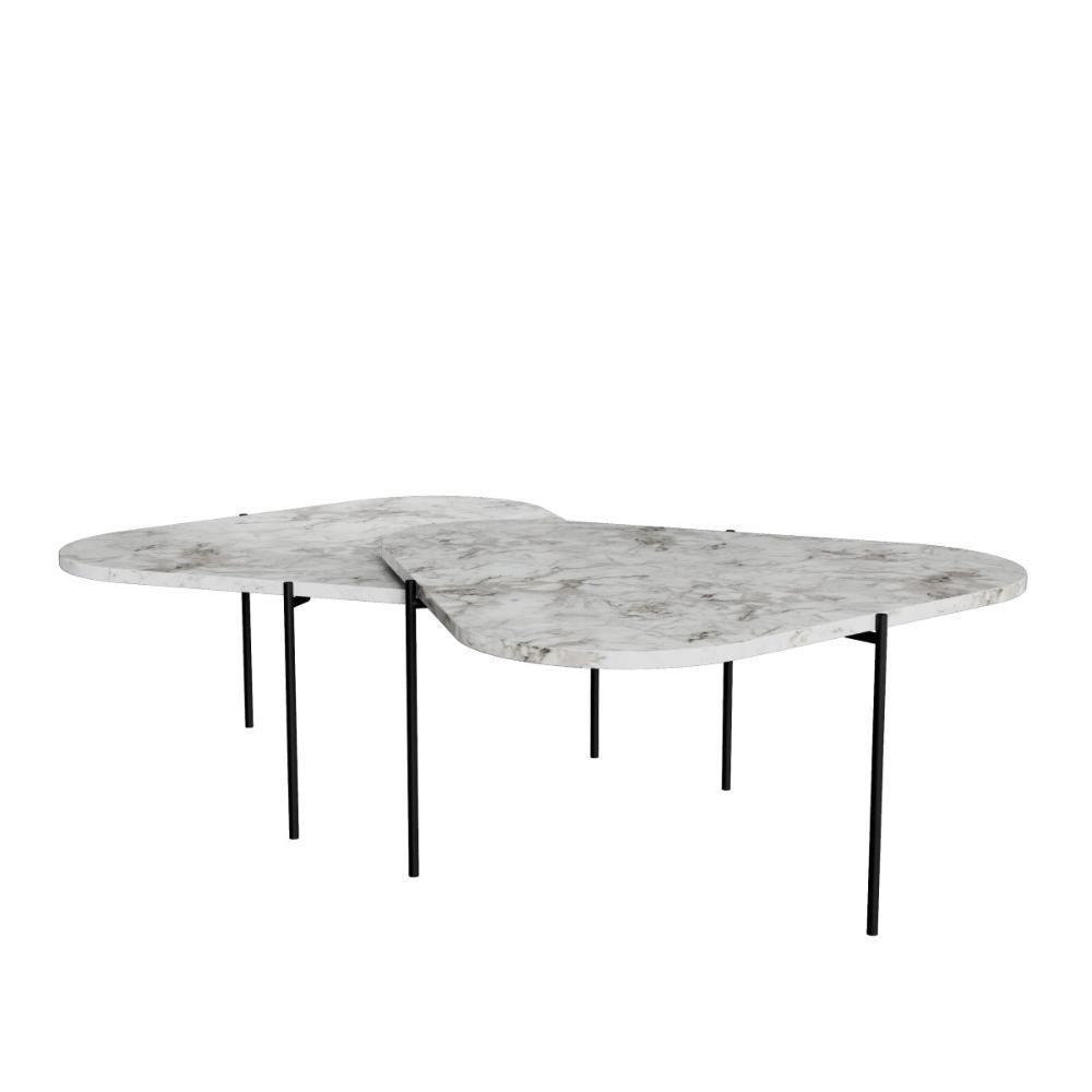 Kit 2 Mesa De Centro Para Salas 65cm Palheta - Branco - 1