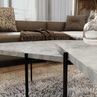 Kit 2 Mesa De Centro Para Salas 65cm Palheta - Branco - 5