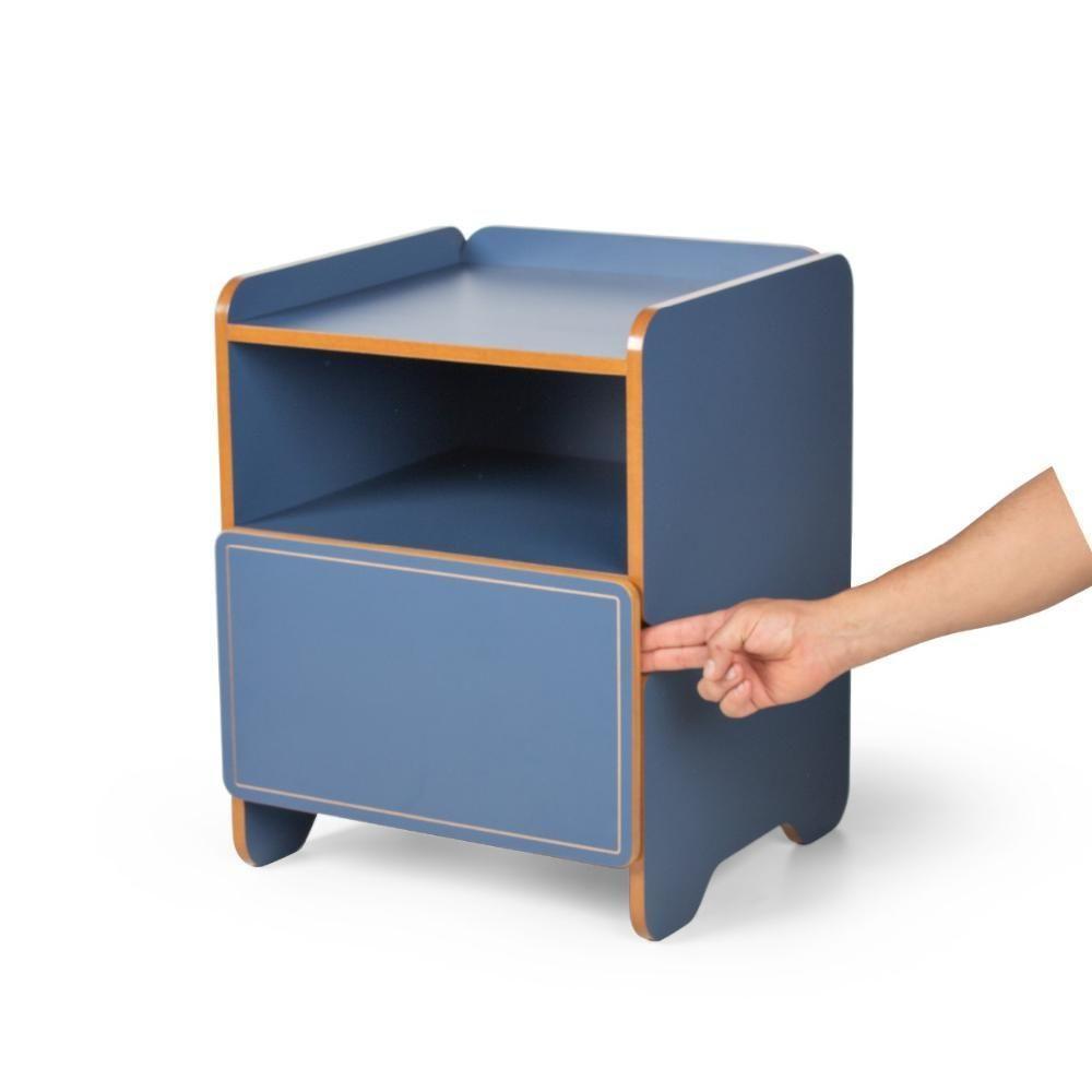 Mesa De Cabeceira 1 Gaveta Com Nicho Cindy - Azul - 5