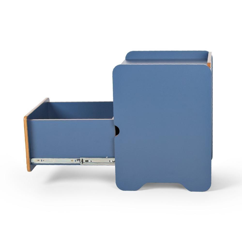 Mesa De Cabeceira 1 Gaveta Com Nicho Cindy - Azul - 8
