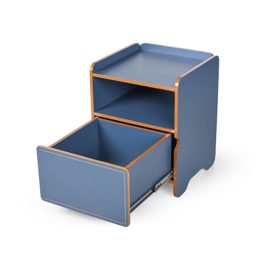 Mesa De Cabeceira 1 Gaveta Com Nicho Cindy - Azul - 9