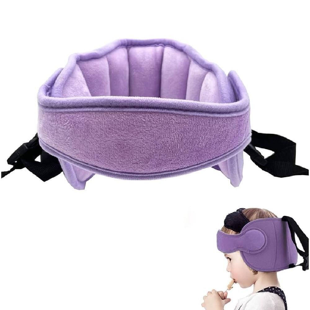Apoio De Cabeca Infantil Para Carro Faixa Ajustavel Almofada Protecao Bebe Viagem Pescoco Roxo - 2
