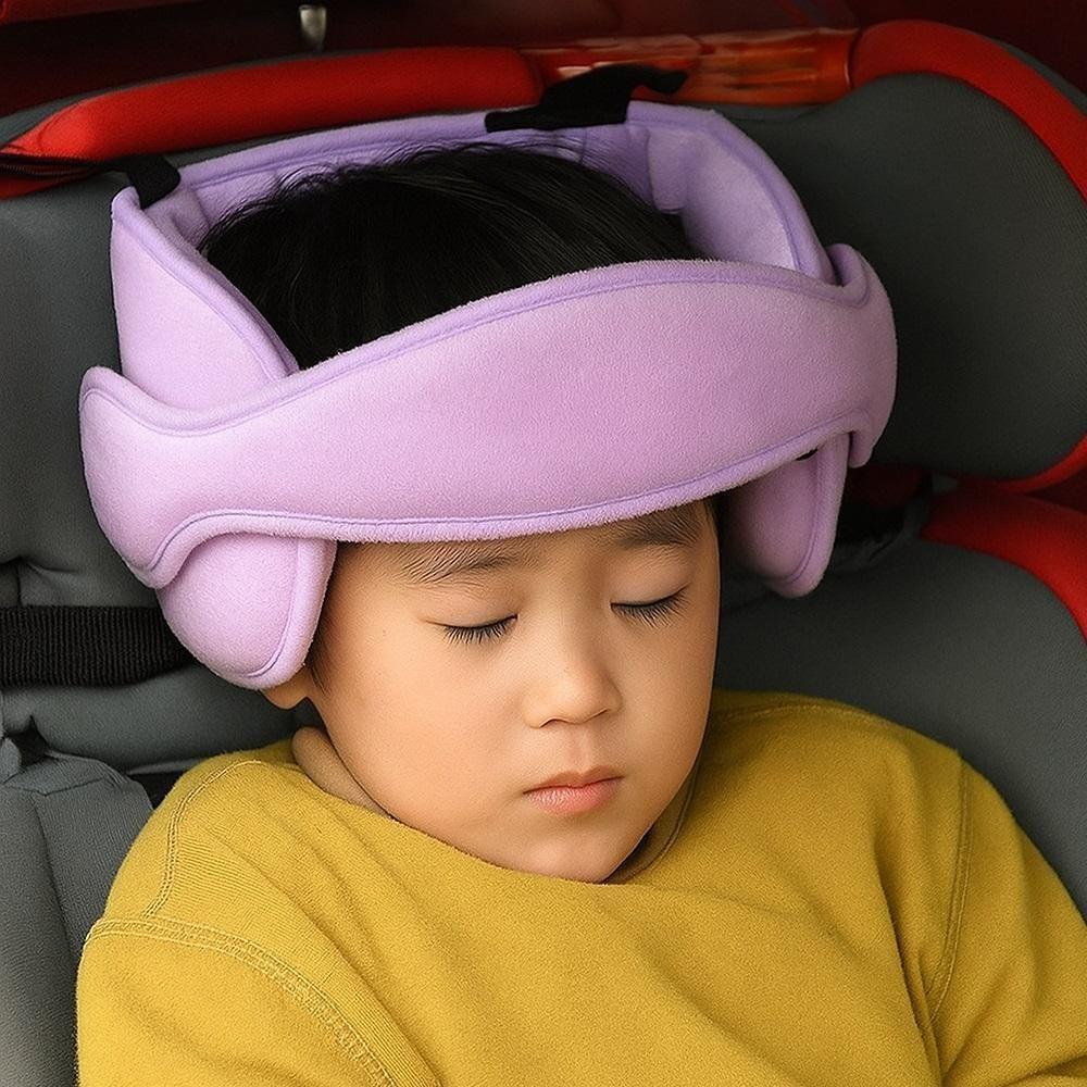Apoio De Cabeca Infantil Para Carro Faixa Ajustavel Almofada Protecao Bebe Viagem Pescoco Roxo - 3