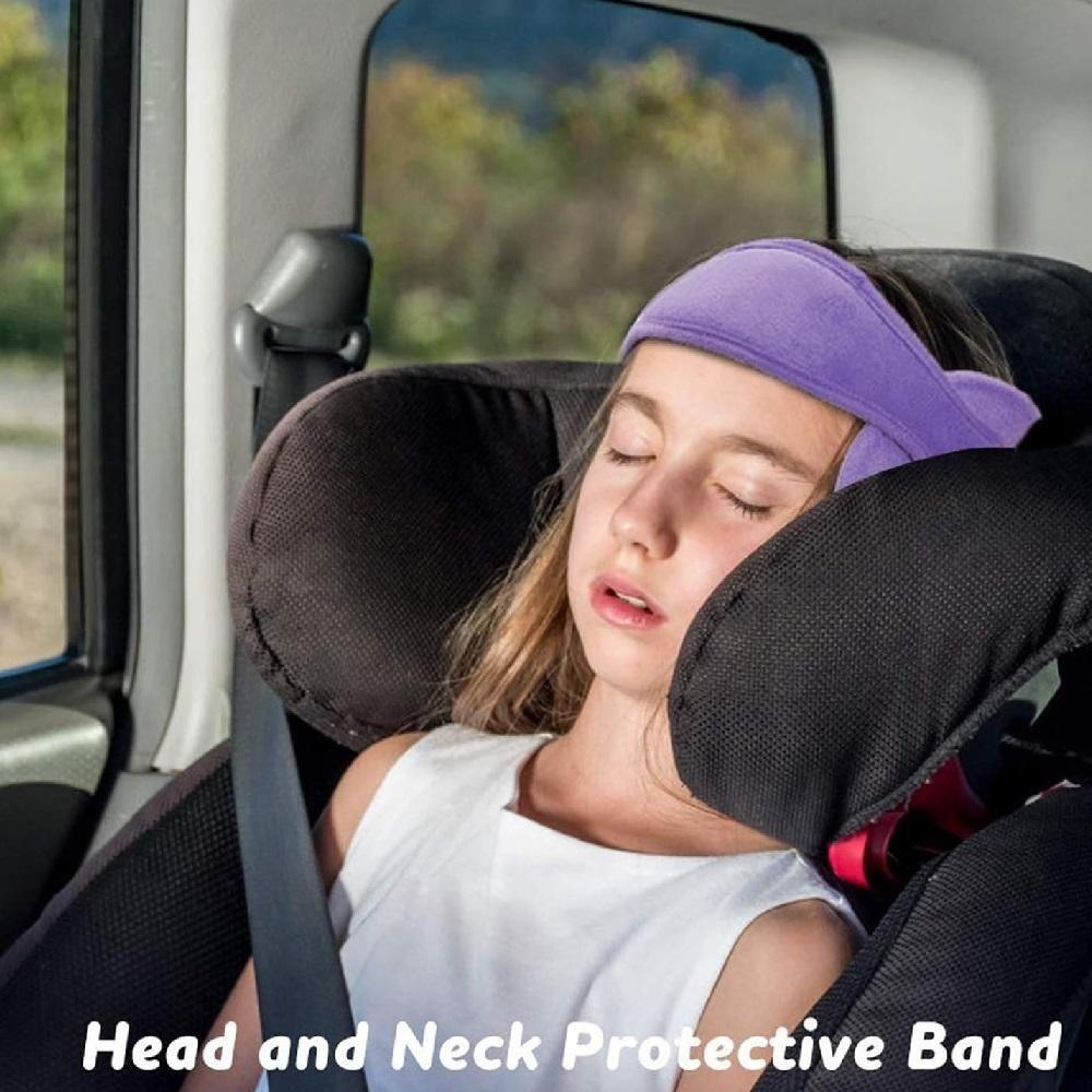Apoio De Cabeca Infantil Para Carro Faixa Ajustavel Almofada Protecao Bebe Viagem Pescoco Roxo - 4