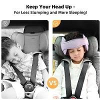 Apoio De Cabeca Infantil Para Carro Faixa Ajustavel Almofada Protecao Bebe Viagem Pescoco Roxo - 6